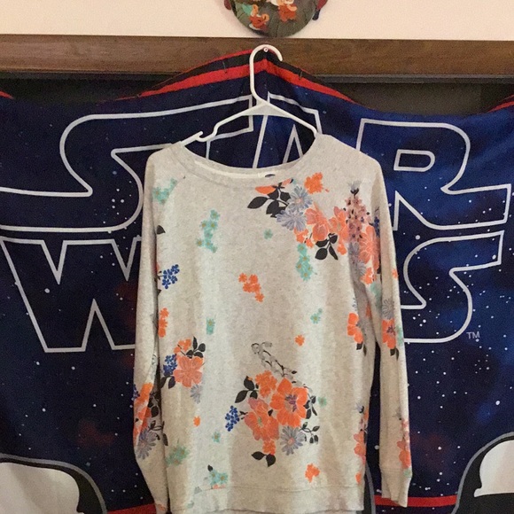 Old Navy Floral Print Sweatshirt, Sz Large - Picture 2 of 5